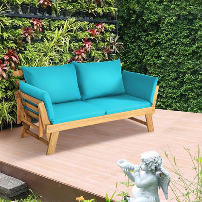 Adjustable Patio Convertible Sofa, Thick Cushion, Turquoise Outdoor Benches at Gallery Canada