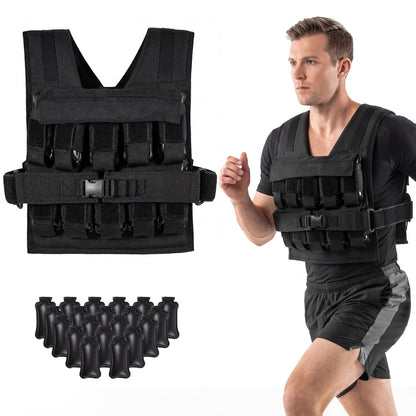 Adjustable Weighted Vest, Removable Iron Weights, 44 lbs, L Size Weights Accessories Options at Gallery Canada