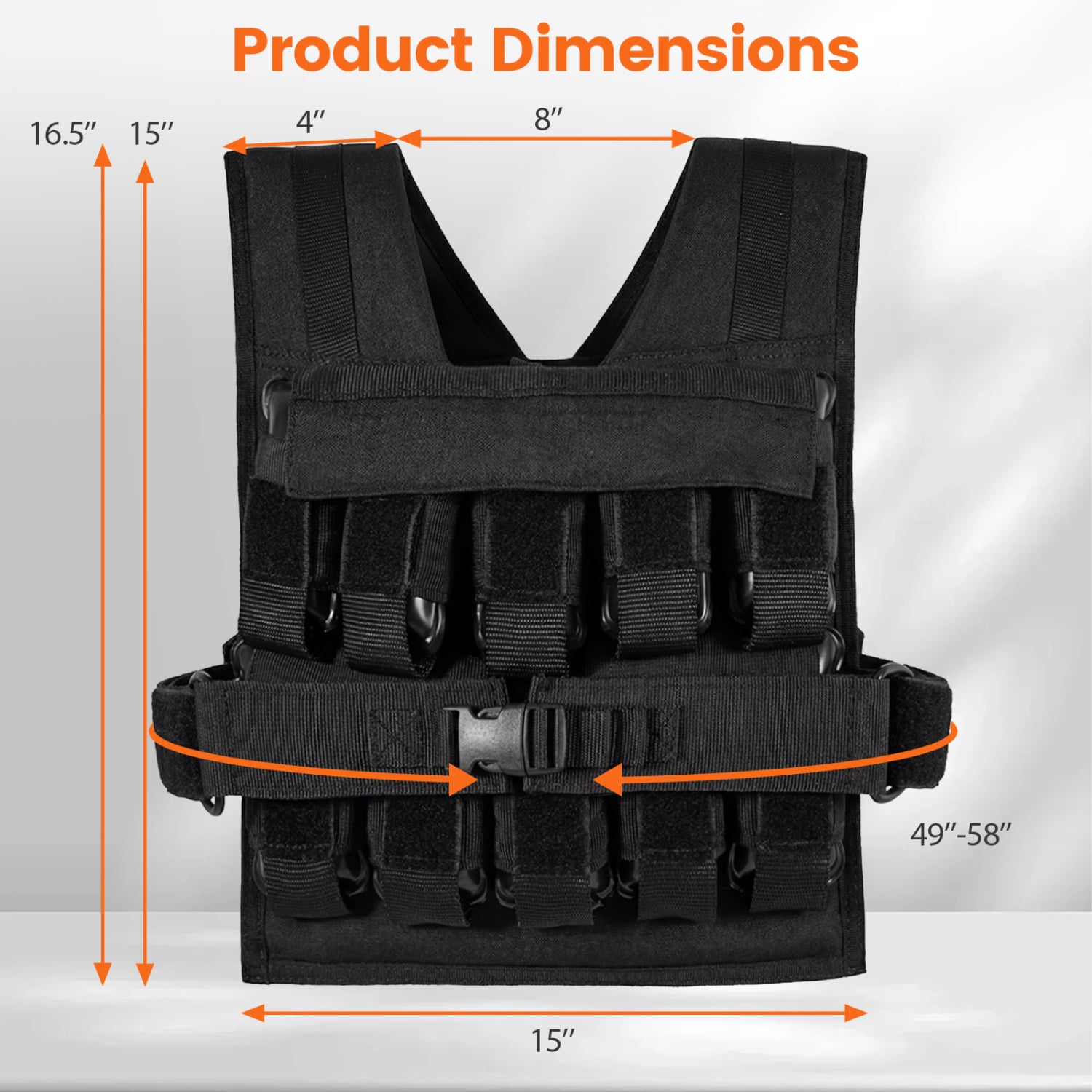 Adjustable Weighted Vest, Removable Iron Weights, 44 lbs, L Size Weights Accessories at Gallery Canada