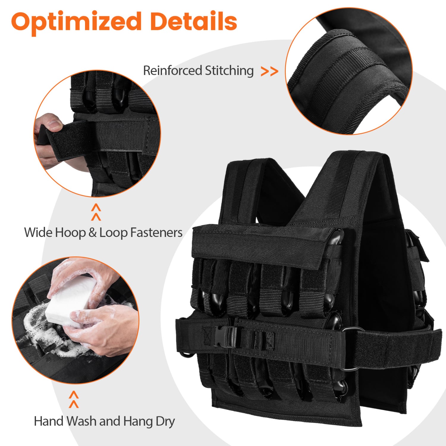 Adjustable Weighted Vest, Removable Iron Weights, 44 lbs, L Size Weights Accessories at Gallery Canada