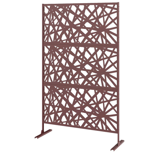 Metal Outdoor Privacy Screen, 78" x 48", Dark Brown Side Awnings Dark Brown at Gallery Canada