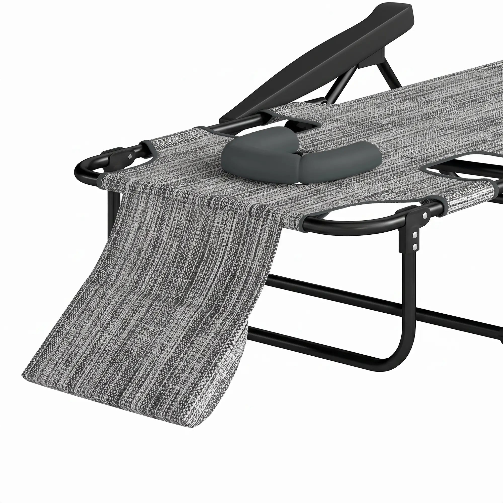 Folding Lounge Chair, Reclining Back, Mixed Grey, Grey Lounger Chairs at Gallery Canada
