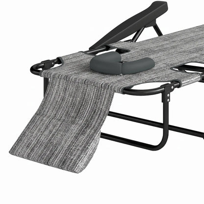 Folding Lounge Chair, Reclining Back, Mixed Grey, Grey Lounger Chairs at Gallery Canada
