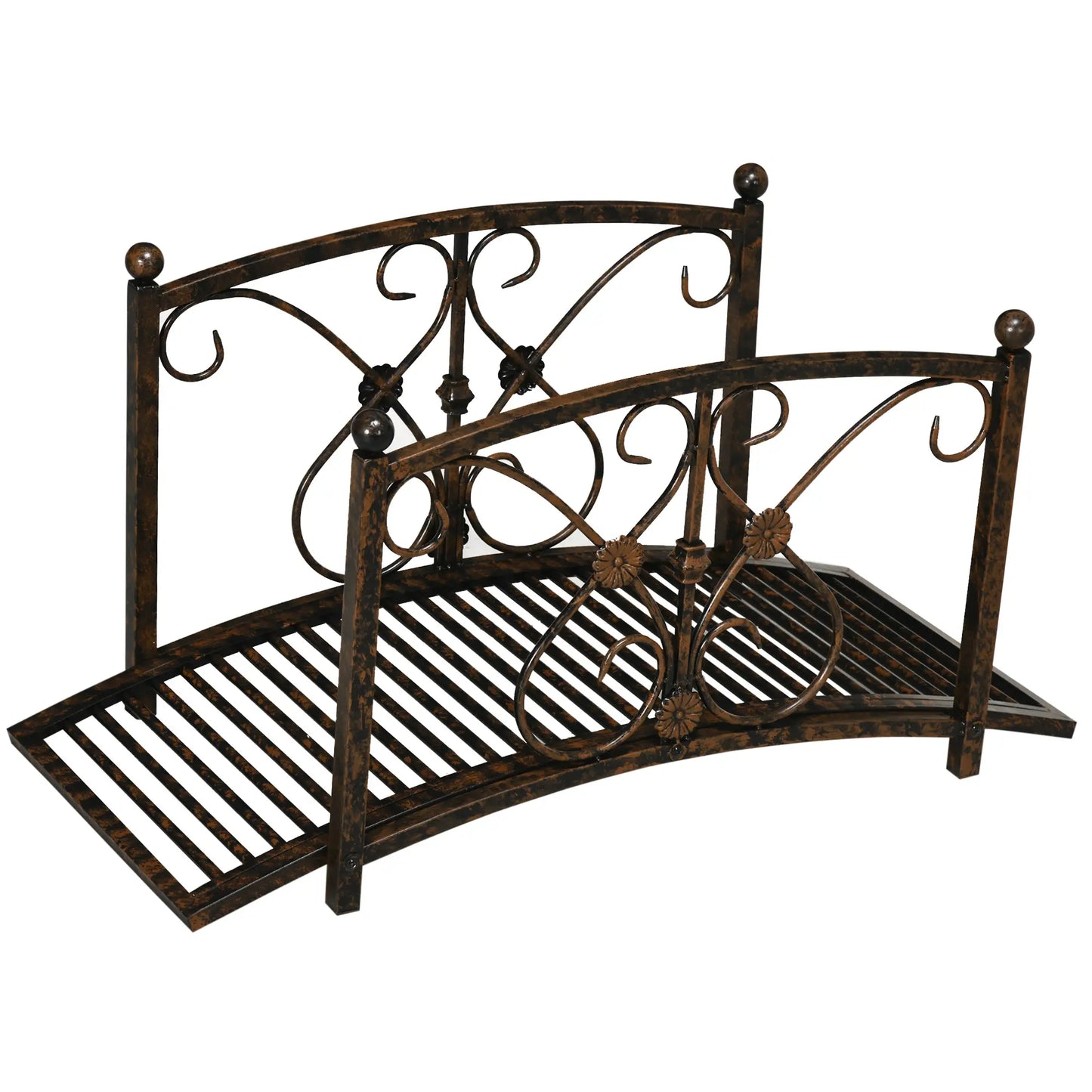 Garden Bridge 3.3FT, Decorative Backyard Pond Bridge, Brown Garden Decor at Gallery Canada