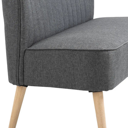 Modern 2 Seater Sofa, Upholstered Couch with Rubber Wood Legs, Grey 2-Seater Sofas at Gallery Canada