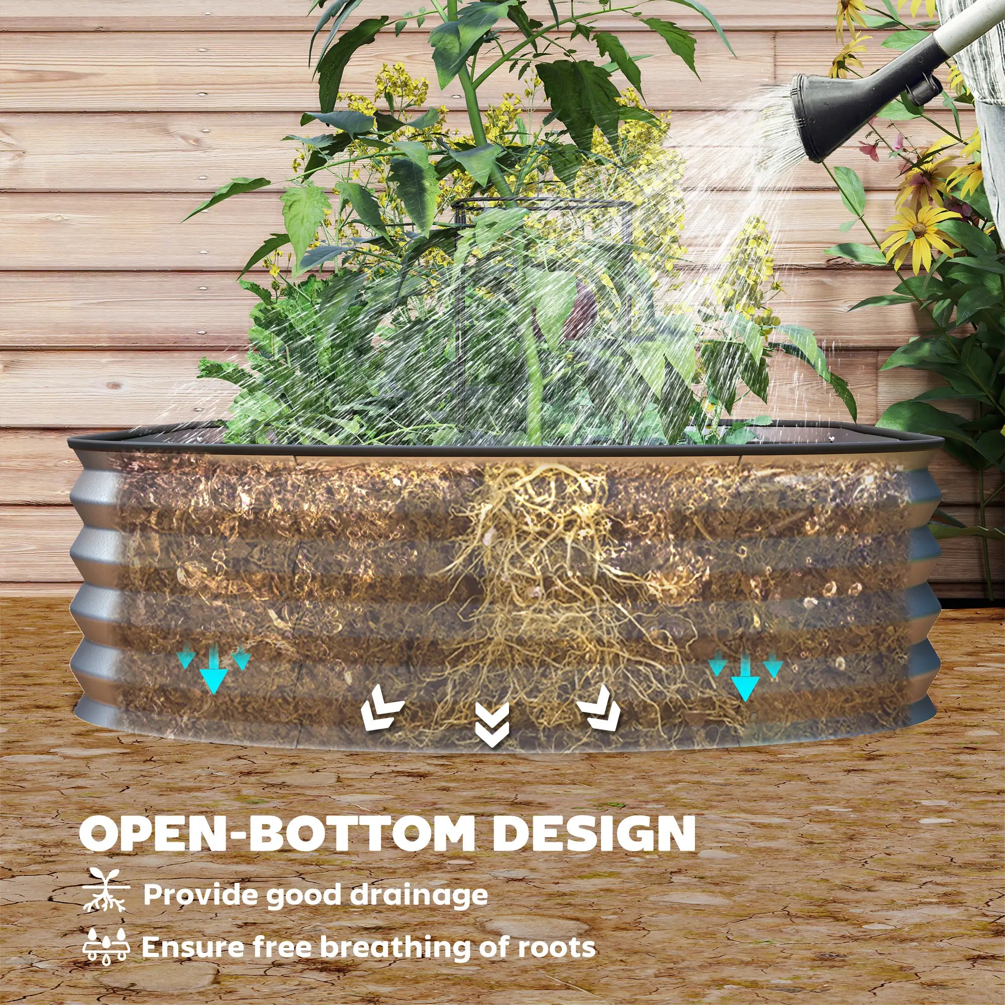5' x 3' x 1' Outdoor Planter Box, Galvanized Raised Garden Bed, Silver Raised Garden Beds at Gallery Canada