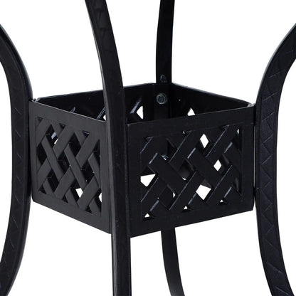 "36" Patio Dining Table, Outdoor Bistro Table With Umbrella Hole, Black Patio Side Tables at Gallery Canada