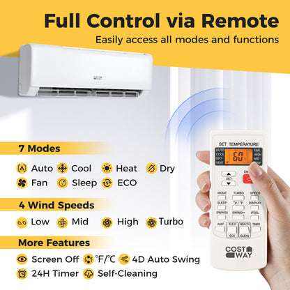 24000 BTU 21 SEER2 Mini Split Heat Pump, WiFi Enabled, White Mini Split Air Conditioners at Gallery Canada