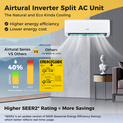 24000 BTU 21 SEER2 Mini Split Heat Pump, WiFi Enabled, White Mini Split Air Conditioners at Gallery Canada