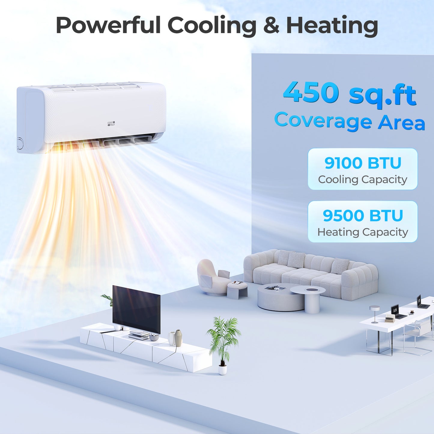 9100 BTU 20.5 SEER2 WiFi Mini Split AC, 115V, White Mini Split Air Conditioners at Gallery Canada