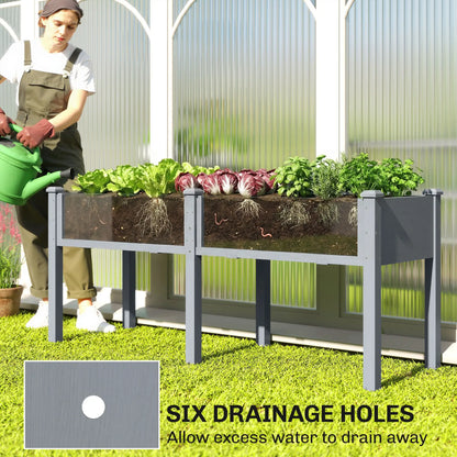 Wooden Raised Garden Bed With Legs, 72" x 23" x 30", Elevated Outdoor Planter Box Elevated Garden Beds at Gallery Canada