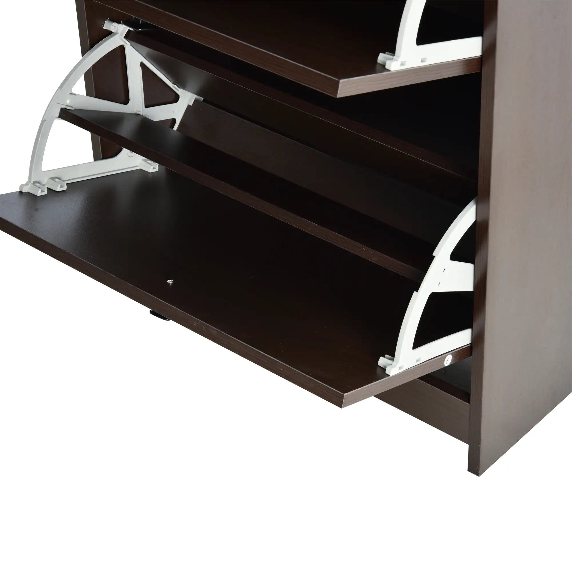 Slim Shoe Storage, 3 Flip Drawers, Adjustable Shelves, 9 Pair, Coffee Shoe Storage Cabinets & Racks at Gallery Canada