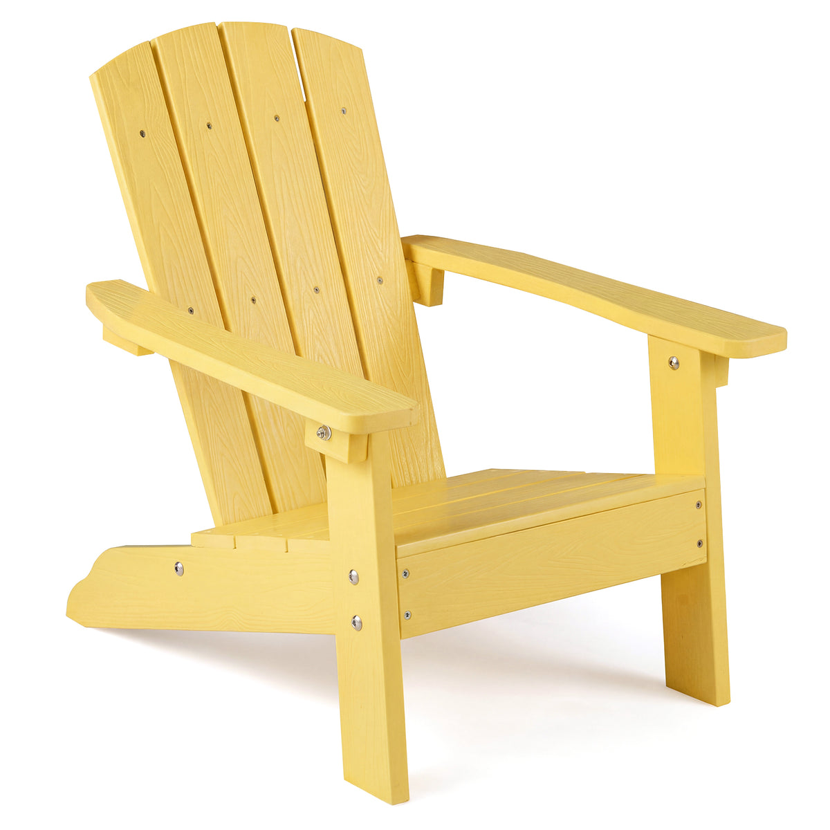 All-Weather HDPE Kids Adirondack Chair, High Backrest, Yellow Kids Chairs & Seating Yellow at Gallery Canada