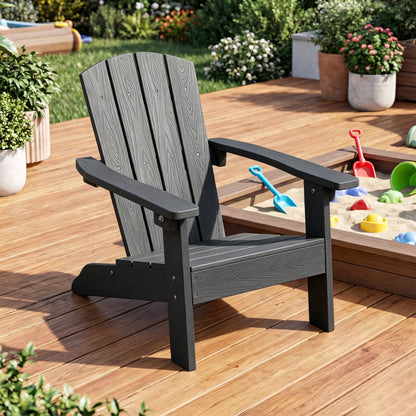 All-Weather HIPS Kid's Adirondack Chair, High Backrest, Black Kids Chairs & Seating at Gallery Canada
