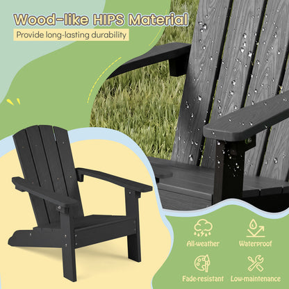 All-Weather HIPS Kid's Adirondack Chair, High Backrest, Black Kids Chairs & Seating at Gallery Canada