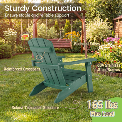 Kids Adirondack Chair High Backrest Armrests, Green Kids Chairs & Seating at Gallery Canada