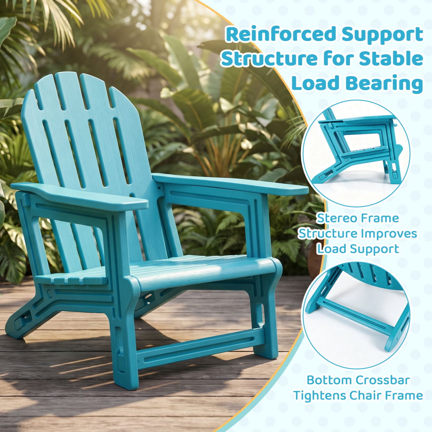 Kids Outdoor Patio Seating, Ergonomic Design, Turquoise Adirondack Chairs at Gallery Canada