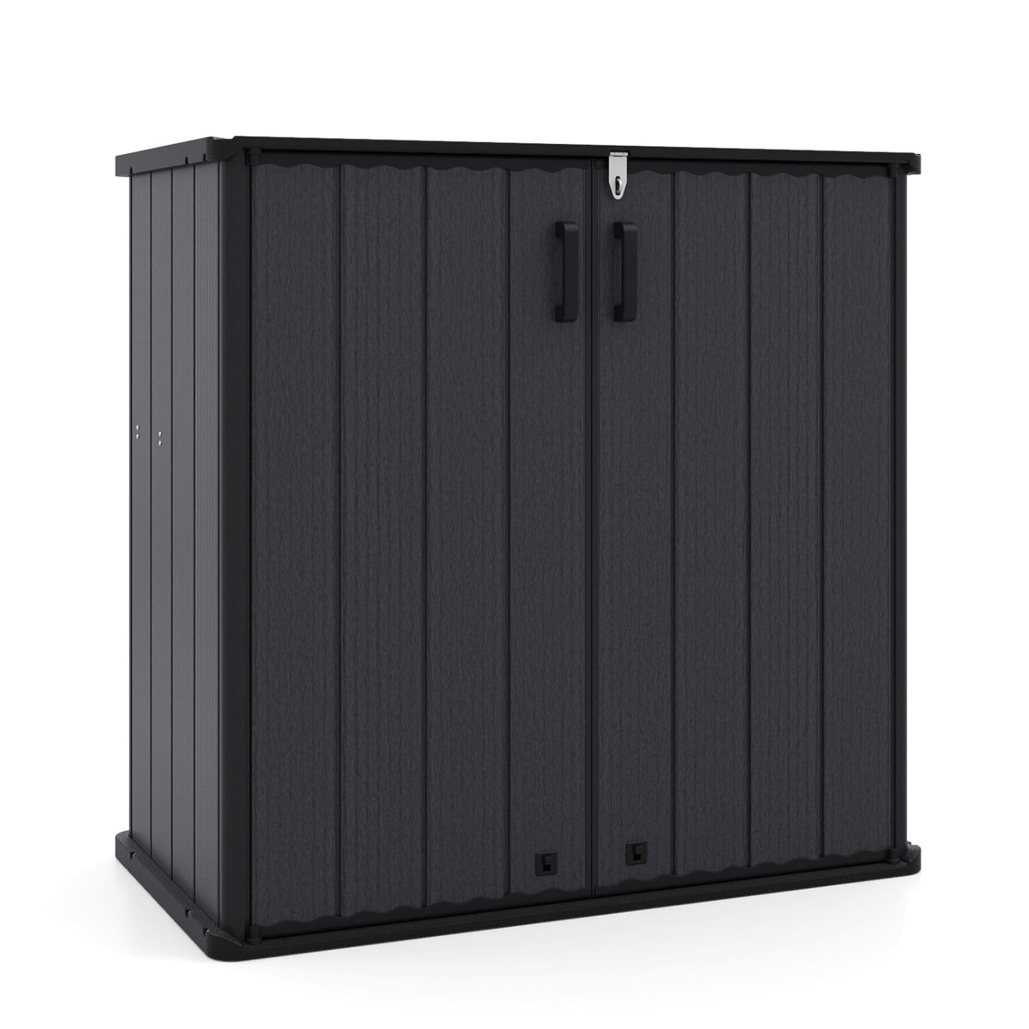 All-Weather Storage Box with Floor and Removable Shelf for Patio and Lawn, Black Sheds & Outdoor Storage at Gallery Canada