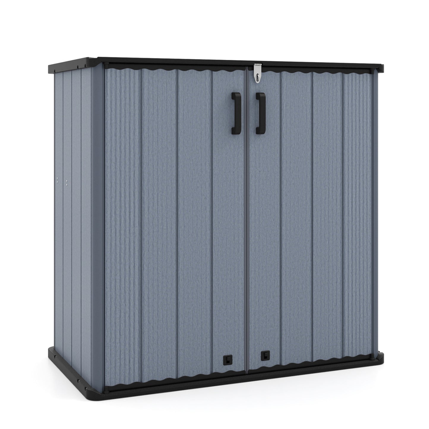 All-Weather Storage Box with Floor and Removable Shelf for Patio and Lawn, Gray Sheds & Outdoor Storage Gray at Gallery Canada