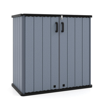 All-Weather Storage Box with Floor and Removable Shelf for Patio and Lawn, Gray Sheds & Outdoor Storage Gray at Gallery Canada