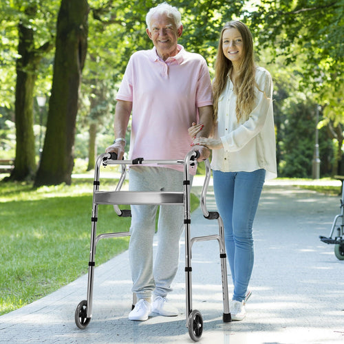 Heavy-Duty Aluminum Folding Walker, Gray
