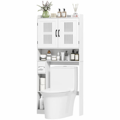 Over Toilet Storage Cabinet, Adjustable Shelf, Toilet Paper Holder Bathroom Cabinets White at Gallery Canada