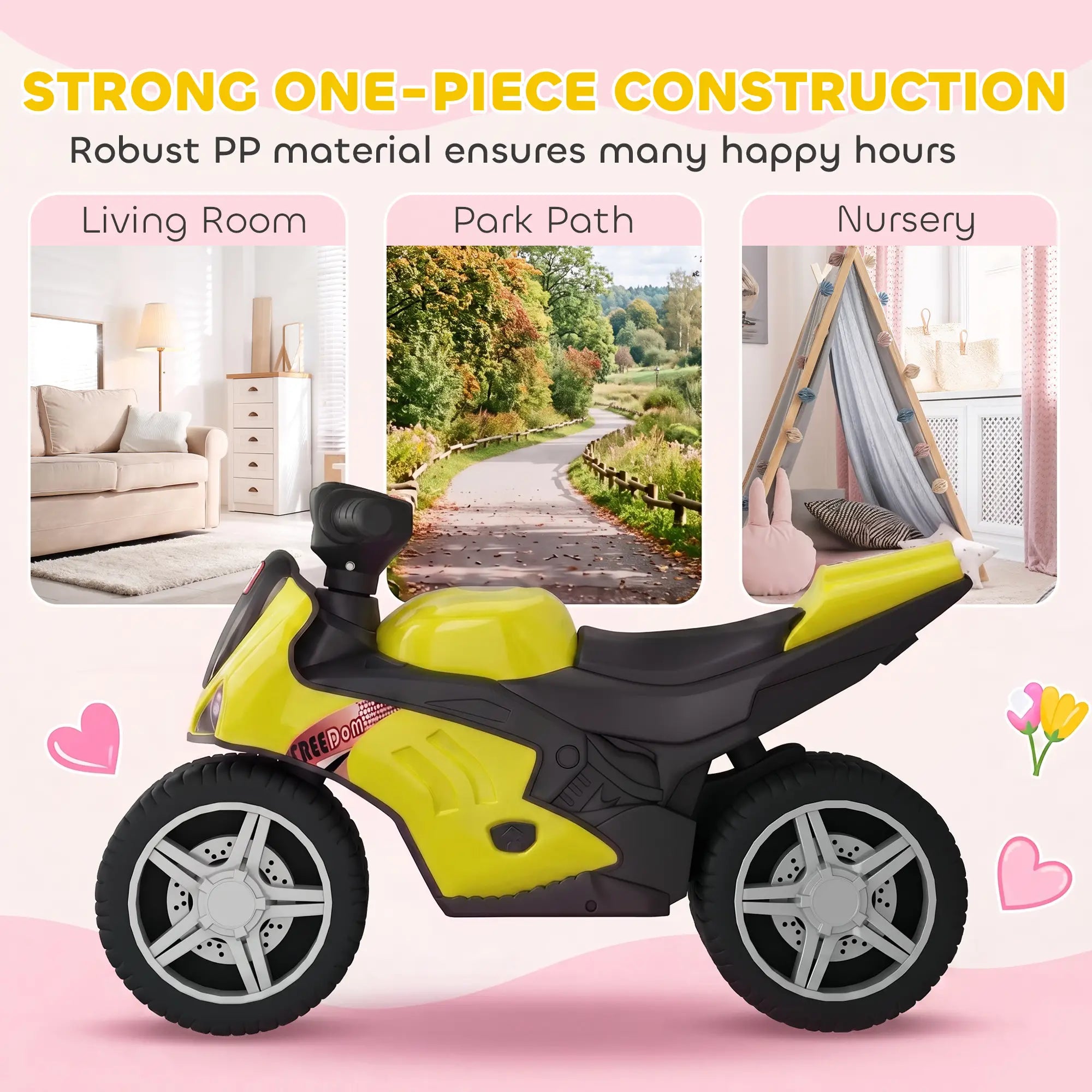 Balance Bike With Music, Wide Tires, Green Riding & Rocking Toys at Gallery Canada