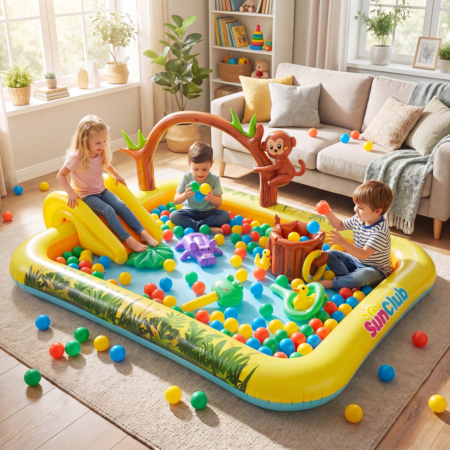 Animal Spray Pool With Slide, Multicolor Inflatable Water Slides at Gallery Canada