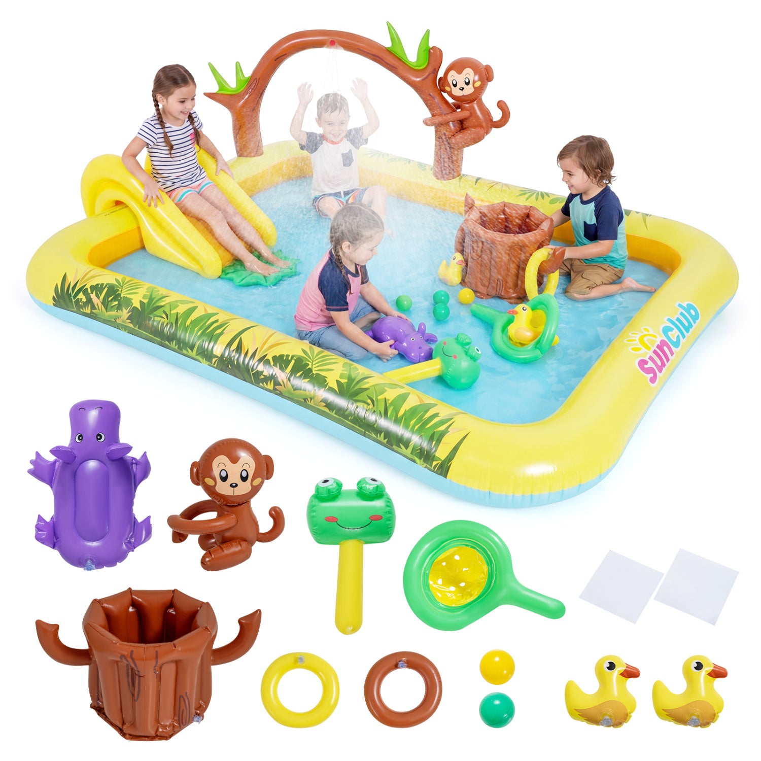 Animal Spray Pool With Slide, Multicolor Inflatable Water Slides Multicolor at Gallery Canada