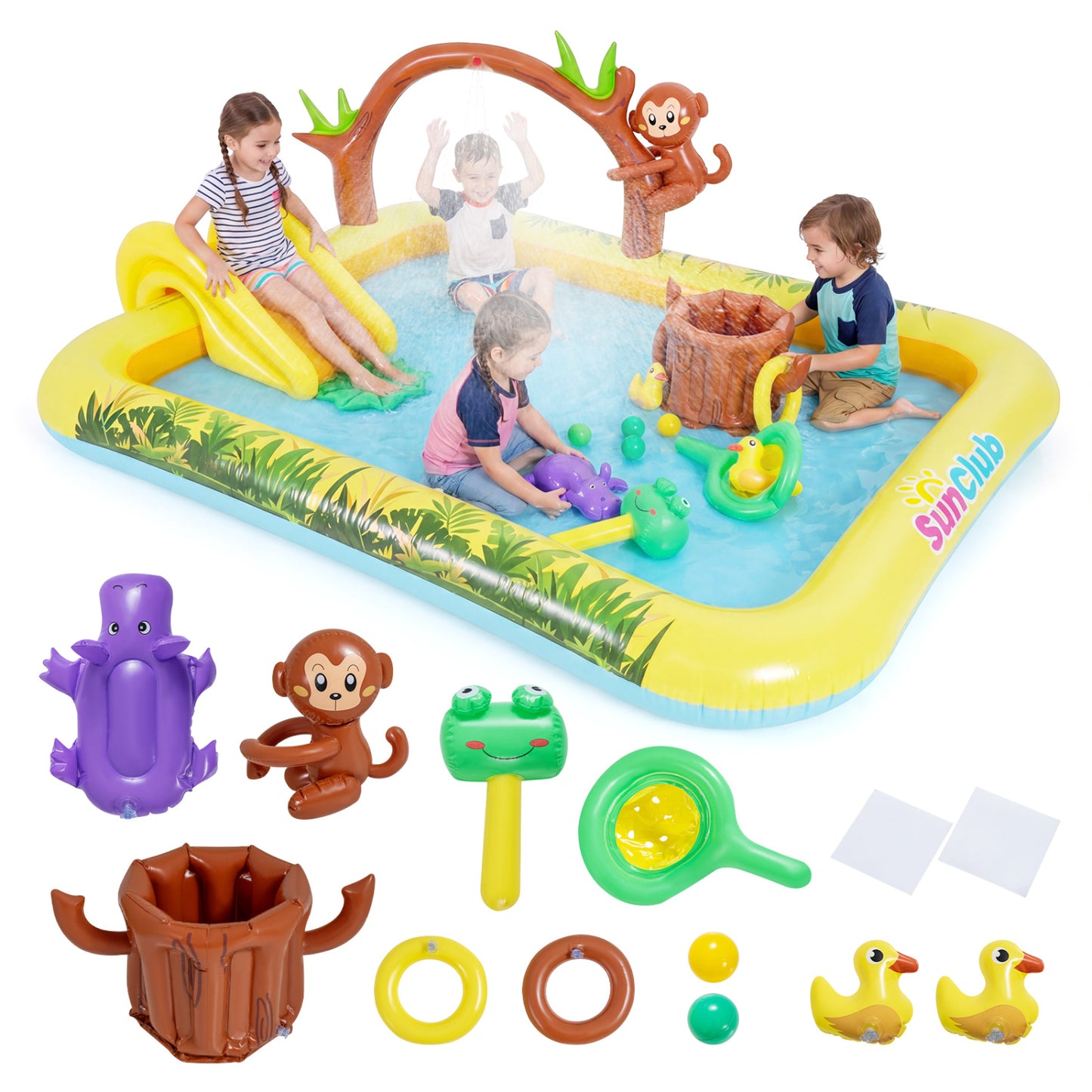 Animal Spray Pool With Slide, Multicolor Inflatable Water Slides at Gallery Canada