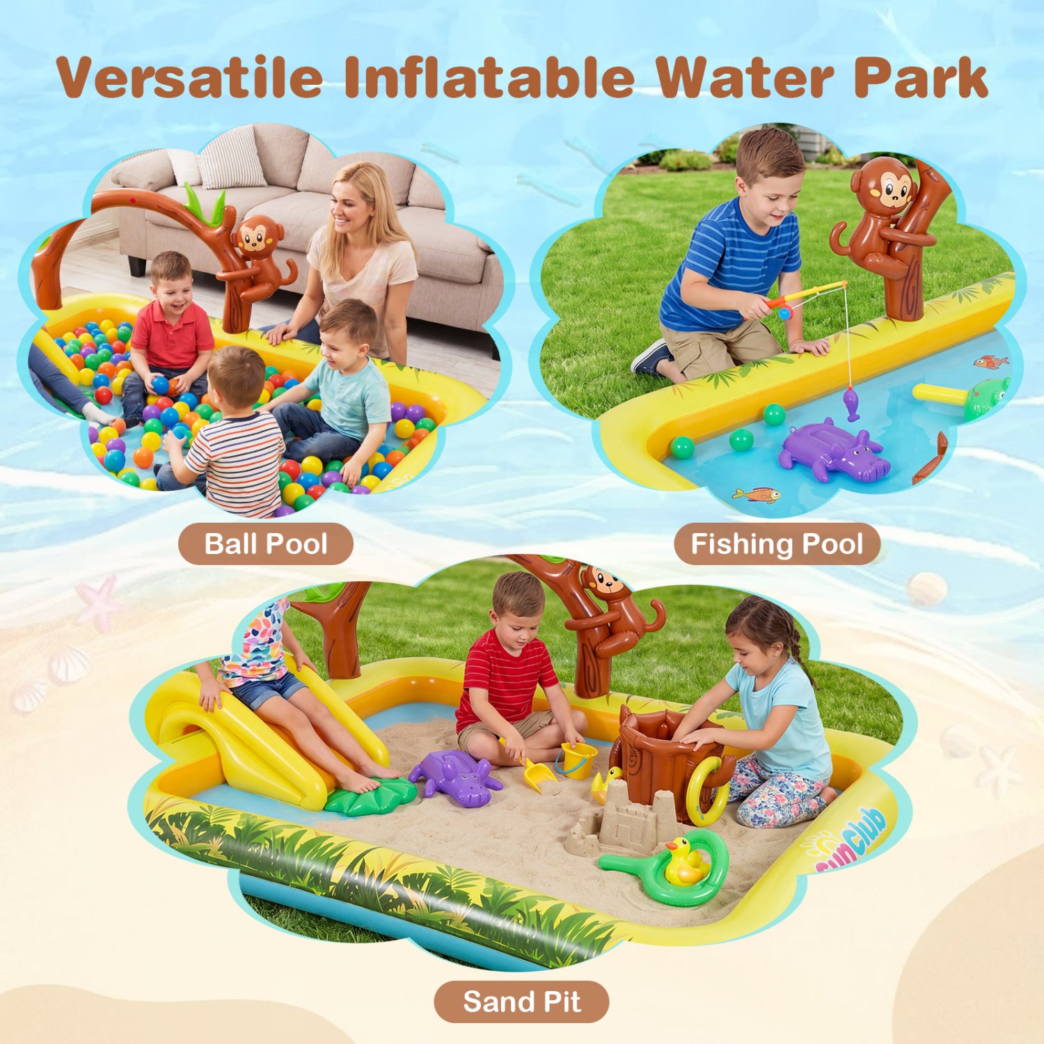 Animal Spray Pool With Slide, Multicolor Inflatable Water Slides at Gallery Canada