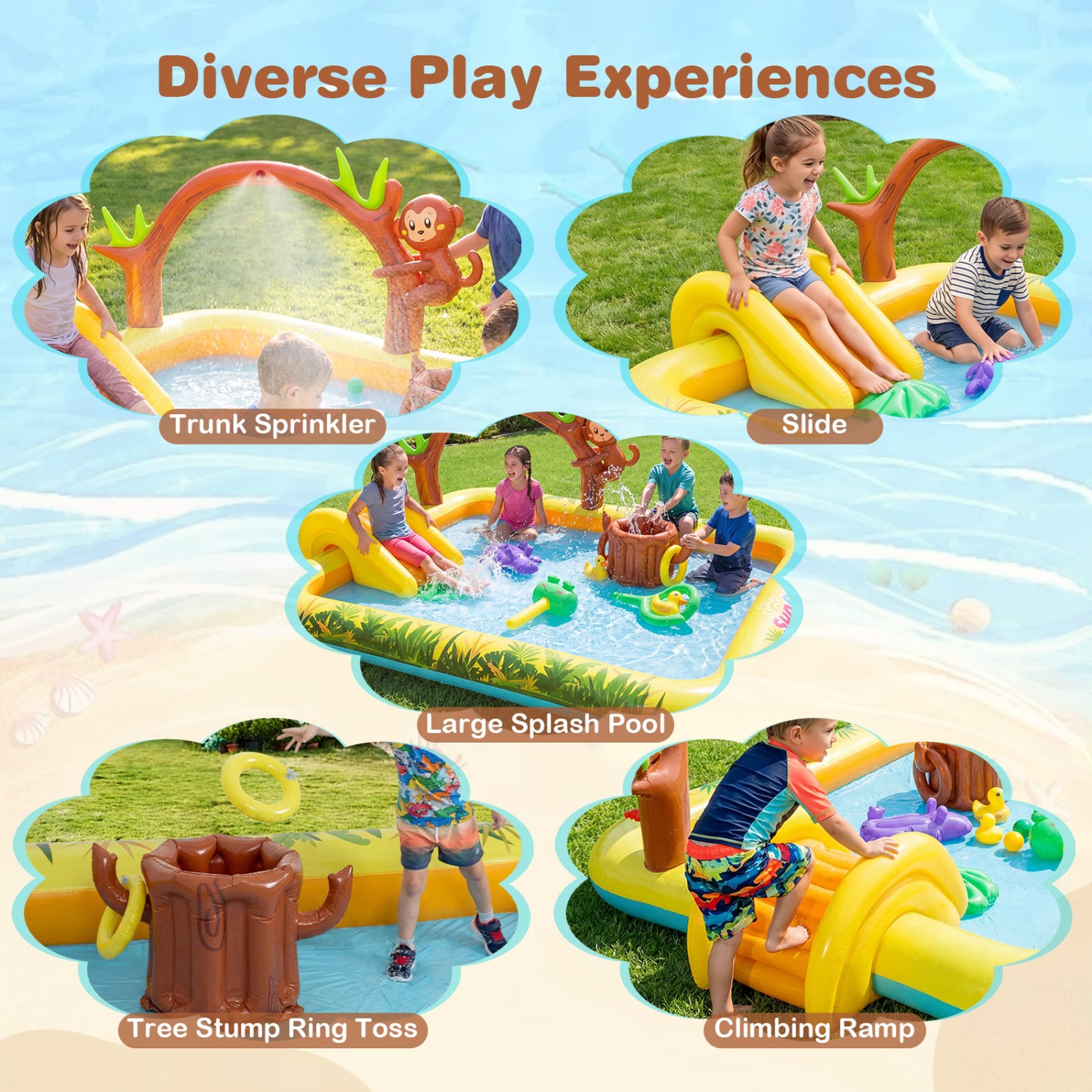 Animal Spray Pool With Slide, Multicolor Inflatable Water Slides at Gallery Canada
