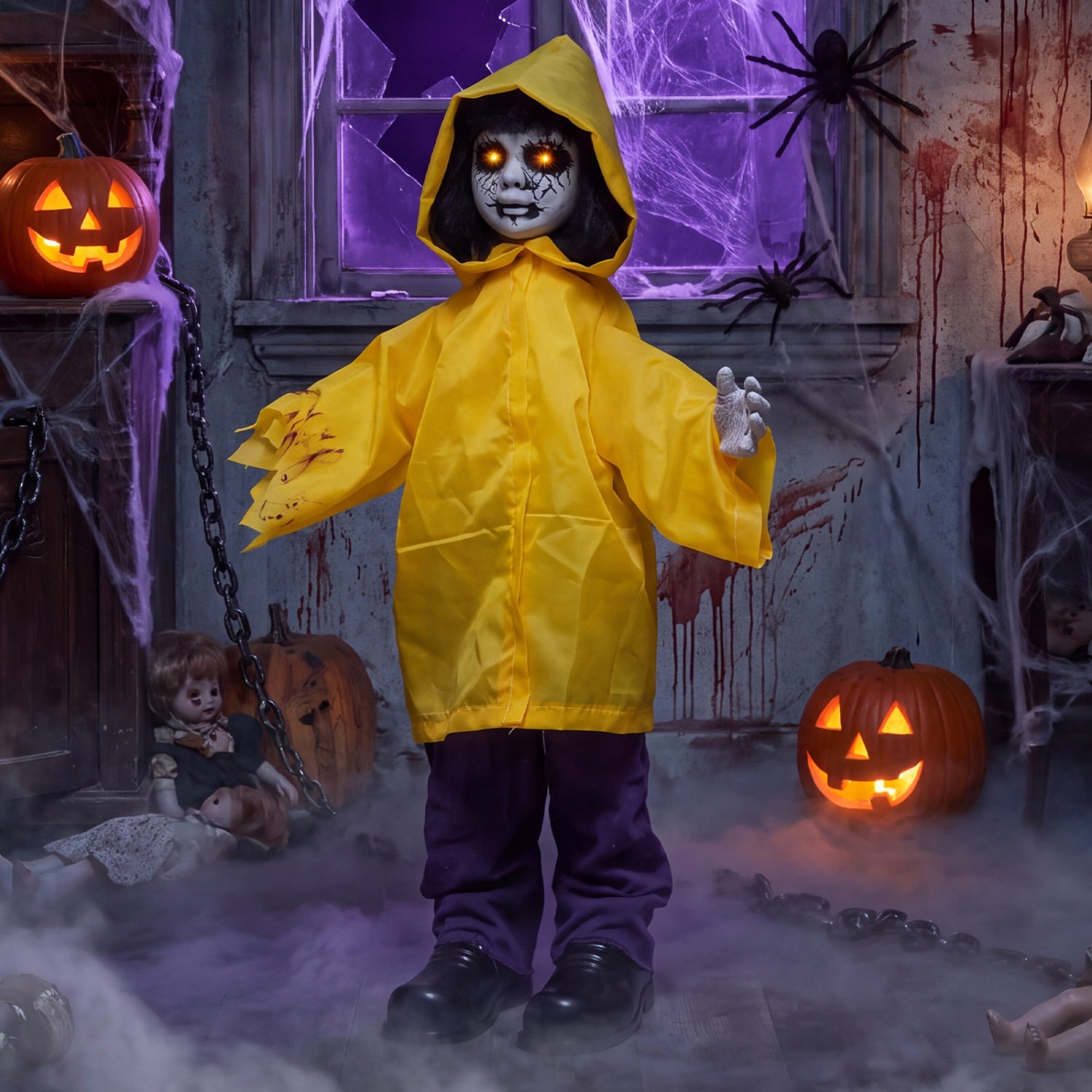 Animatronic Haunted Boy, Light Up Eyes, Creepy Sound Halloween at Gallery Canada
