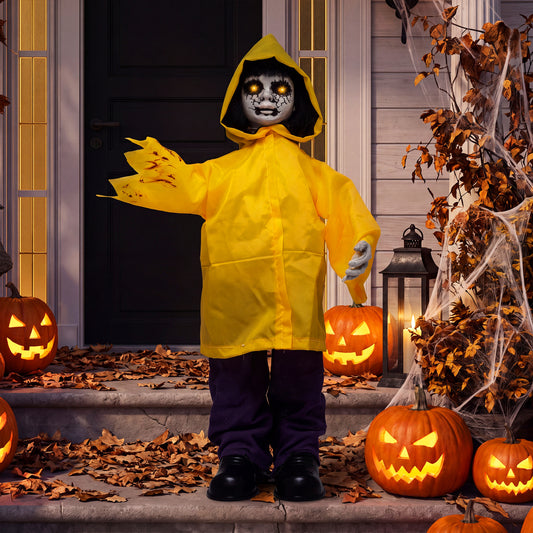 Animatronic Haunted Boy, Light Up Eyes, Creepy Sound Halloween Options at Gallery Canada