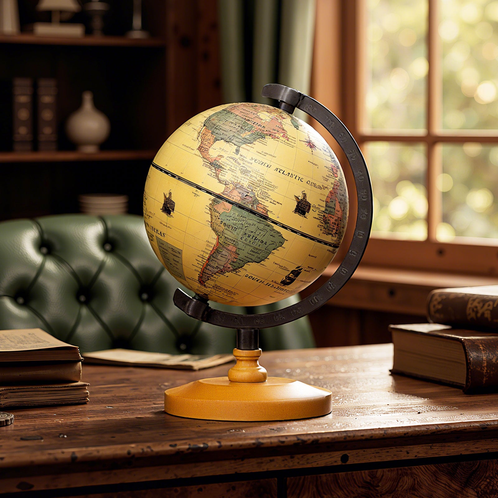 Antique Globe, 5.5 Inch, Mini Rotating World Globe, Bronze Learning Toys at Gallery Canada