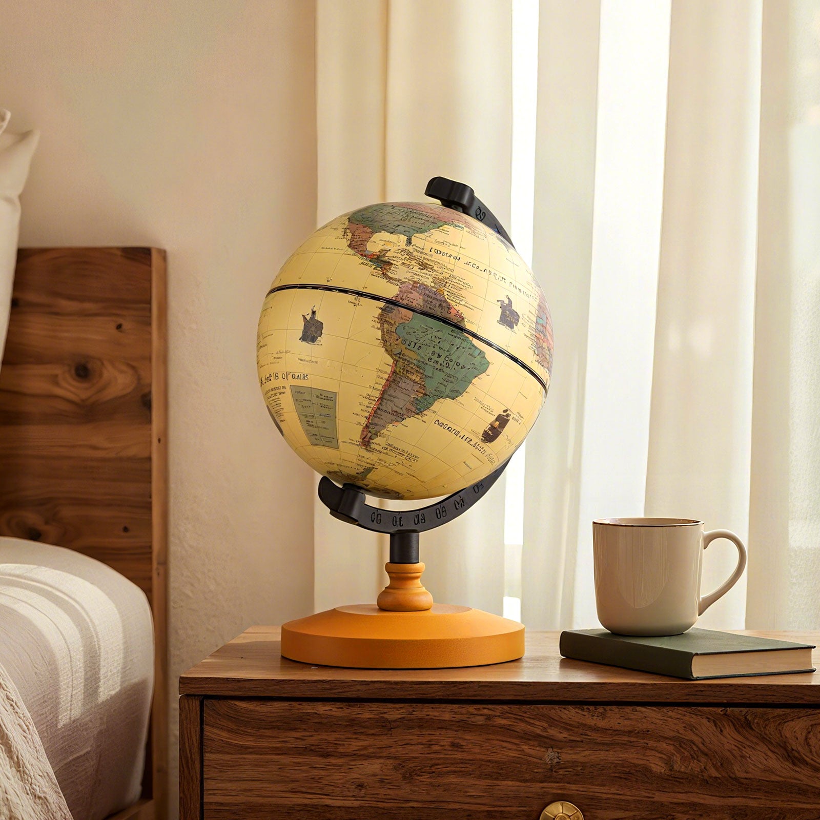 Antique Globe, 5.5 Inch, Mini Rotating World Globe, Bronze Learning Toys at Gallery Canada