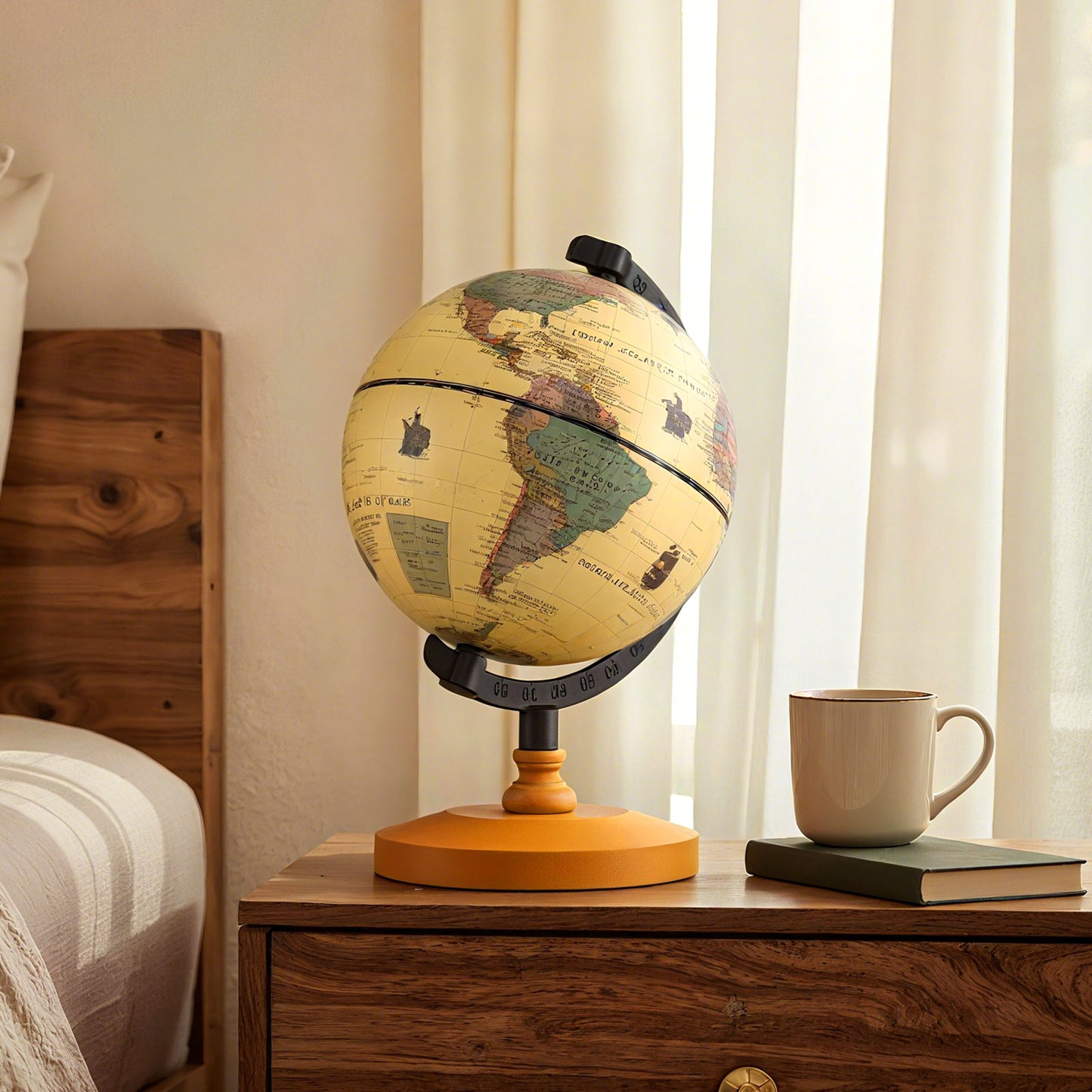 Antique Globe, 5.5 Inch, Mini Rotating World Globe, Bronze Learning Toys at Gallery Canada