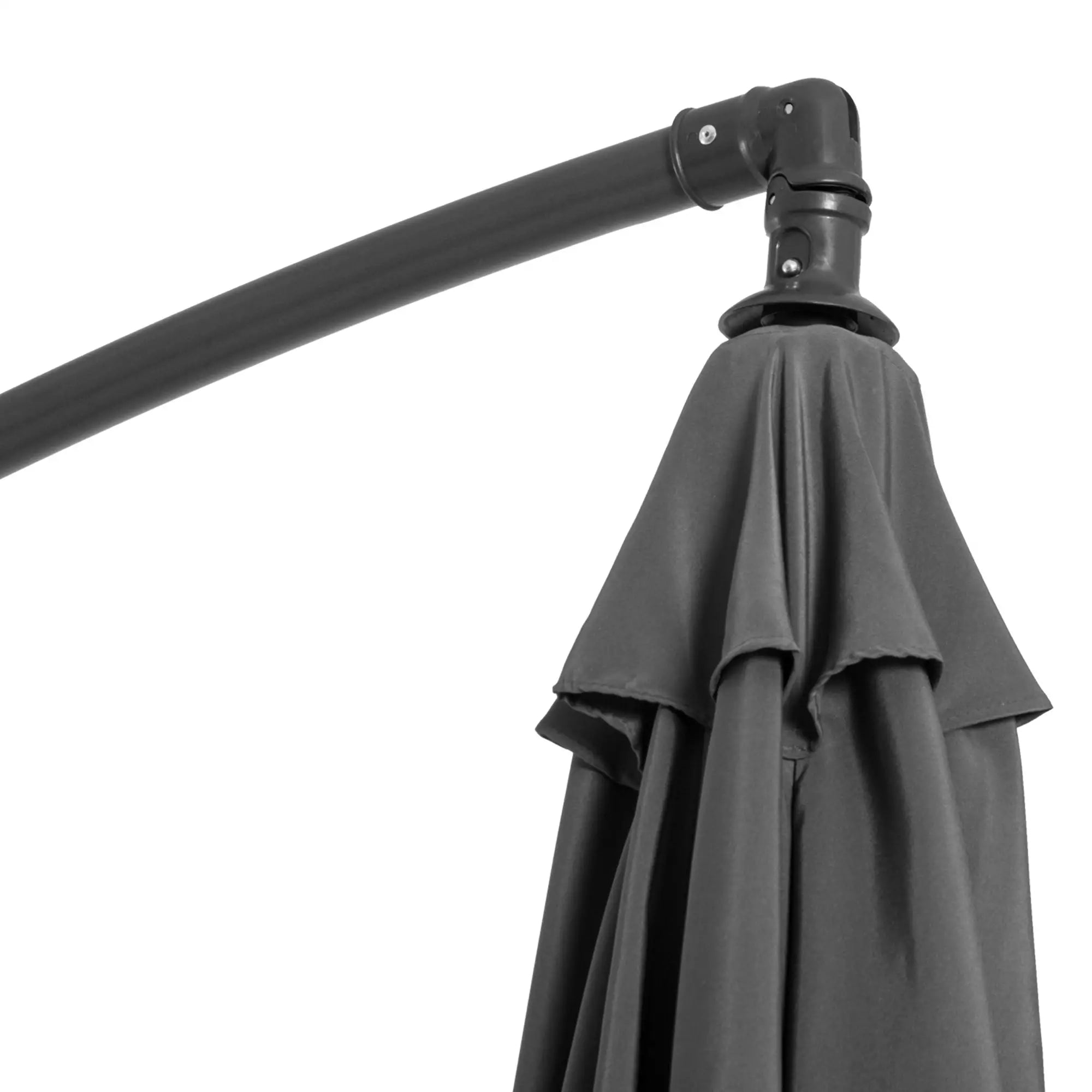 9.7ft Offset Patio Umbrella, Crank Handle, 8 Ribs, Cross Base, Cream Offset Cantilever Umbrellas at Gallery Canada