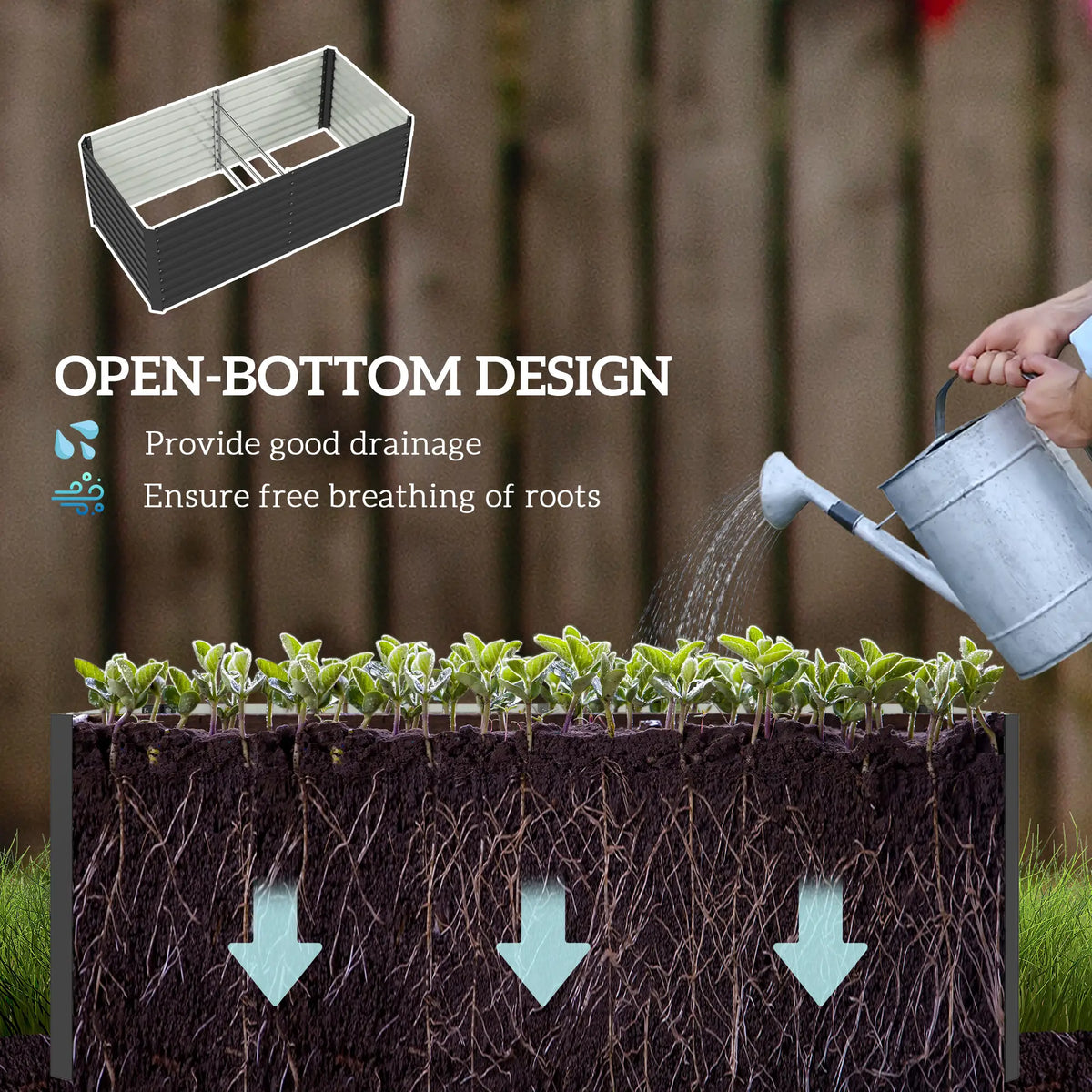 5' x 3' x 2' Raised Garden Bed, Galvanized Planter Box, Dark Grey Raised Garden Beds at Gallery Canada