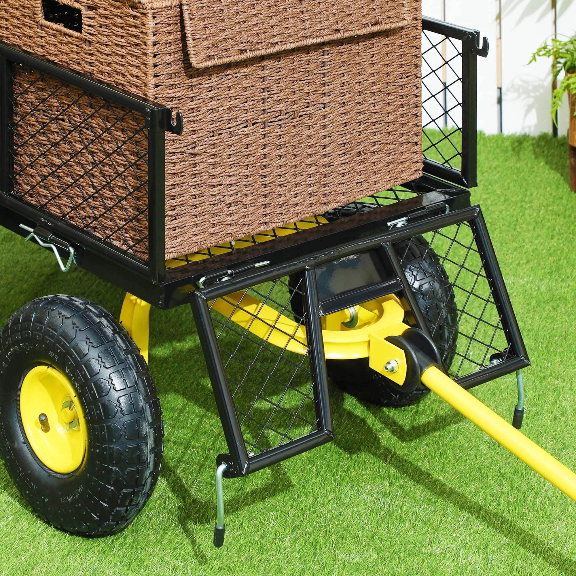 Steel Garden Cart, Utility Wagon, Removable Sides, 10