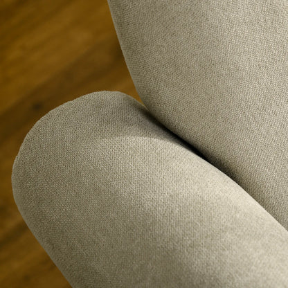 Modern Fabric Armchair with Wood Legs, Living Room, Bedroom, Beige Accent Chairs at Gallery Canada