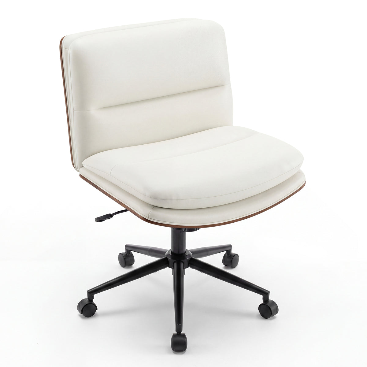 Armless Office Chair, Curved Backrest, Padded Seat, White Armless Chairs at Gallery Canada