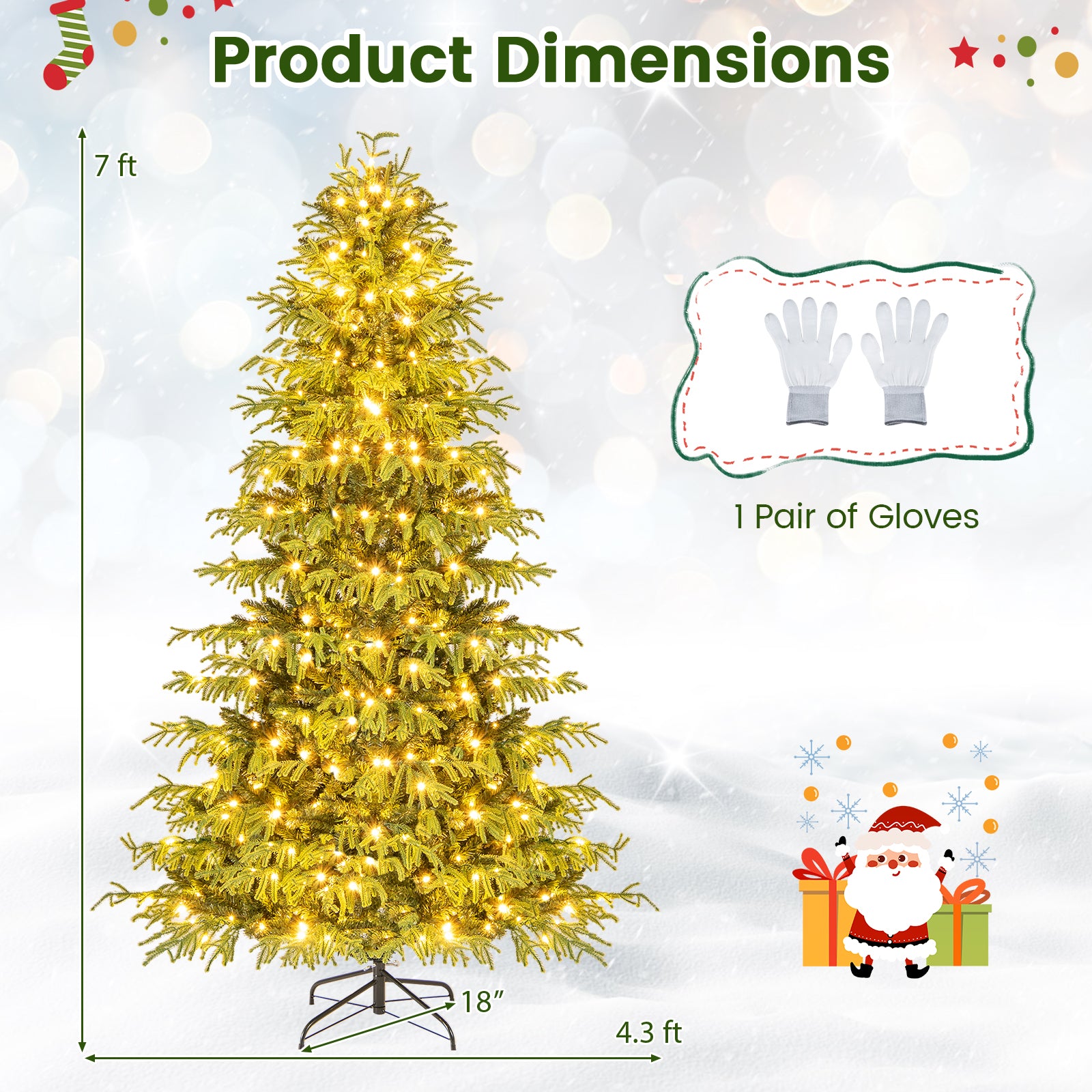 Artificial Christmas Tree, LED Lights, PVC Mixed Branch Tips, 7ft, Green Christmas Tree at Gallery Canada