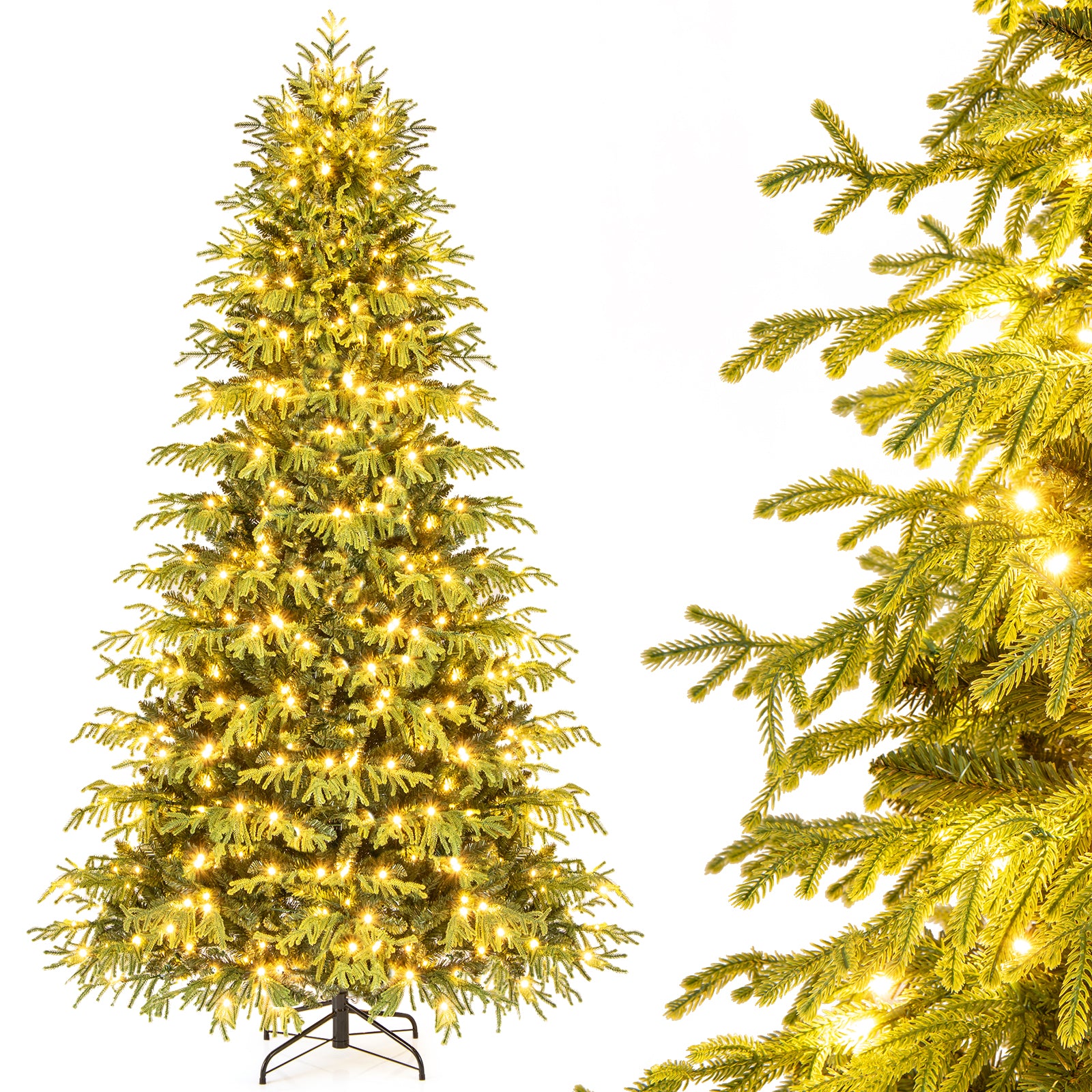 Artificial Christmas Tree With LED Lights, PVC Mixed Branch Tips, 8 Feet, Green Christmas Tree Green at Gallery Canada