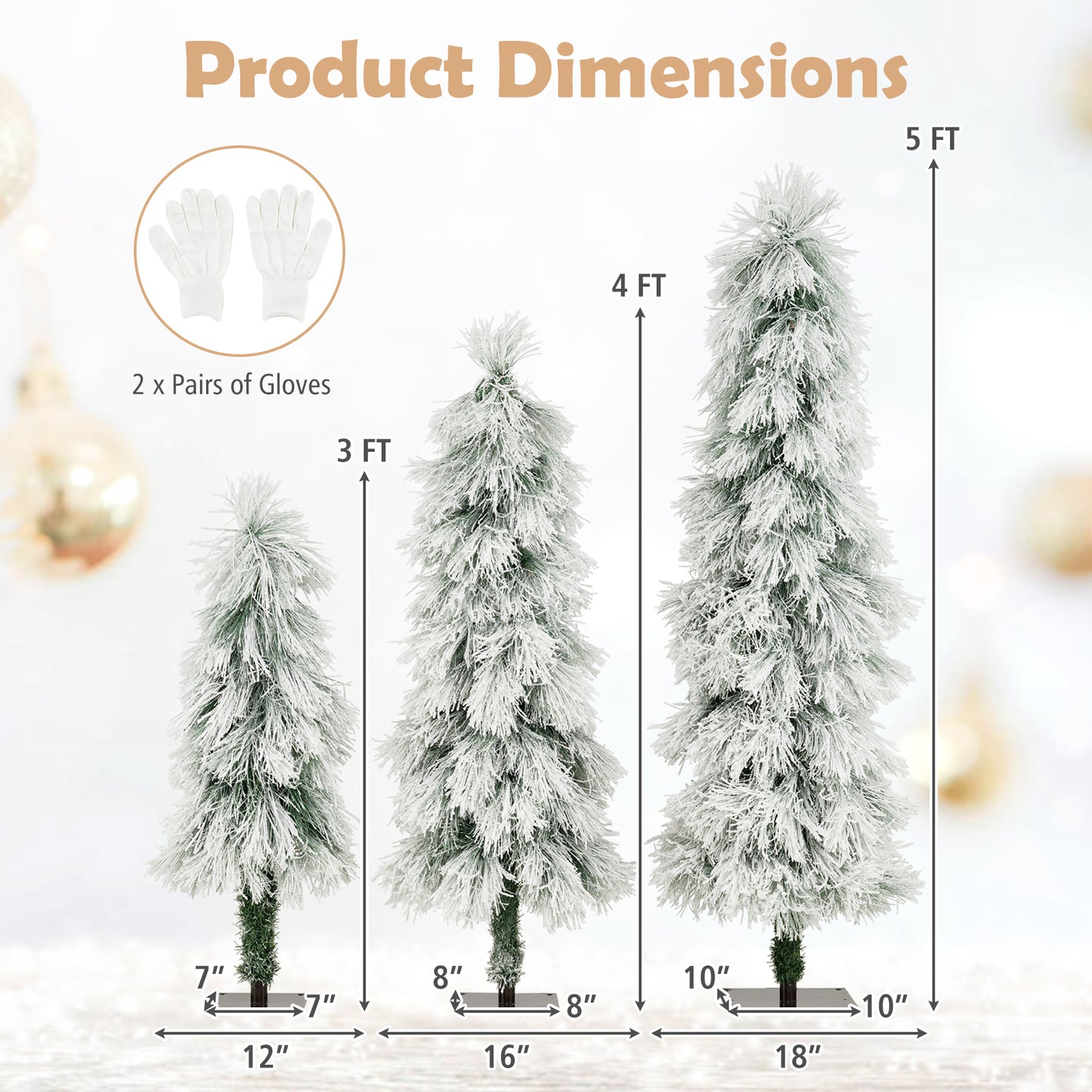 Artificial Christmas Tree Set, Snow-Flocked Tips, LED Lights, Green Christmas Tree at Gallery Canada