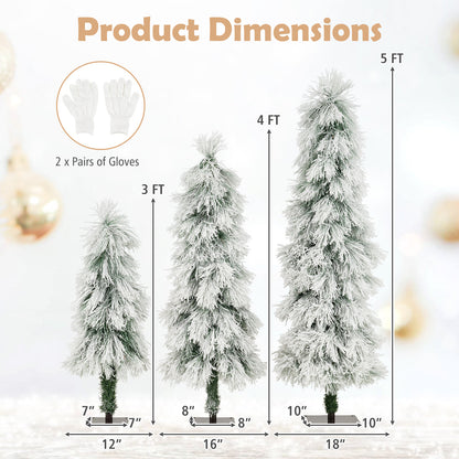 Artificial Christmas Tree Set, Snow-Flocked Tips, LED Lights, Green Christmas Tree at Gallery Canada