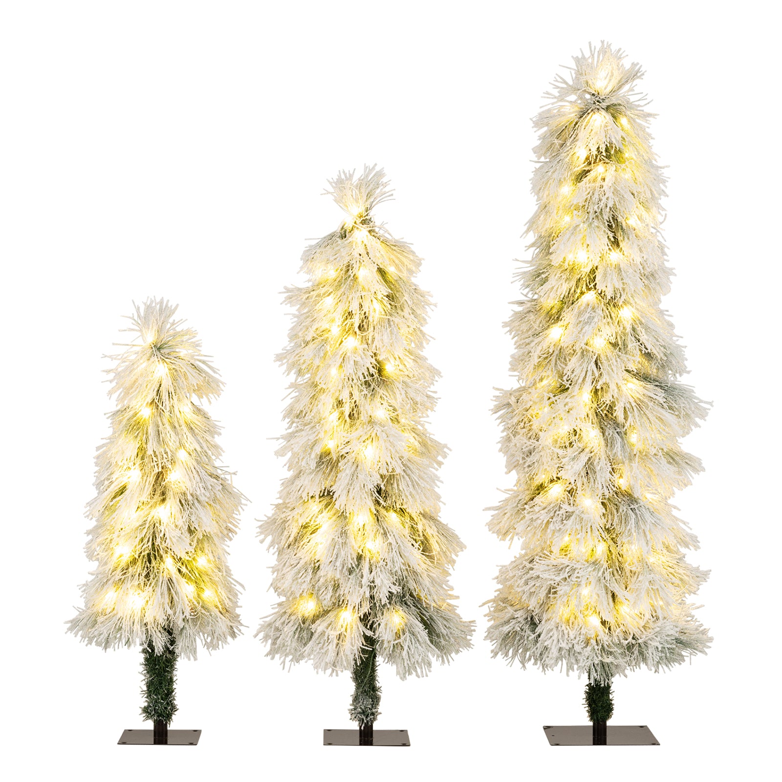 Artificial Christmas Tree Set, Snow-Flocked Tips, LED Lights, Green Christmas Tree at Gallery Canada