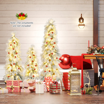 Artificial Christmas Tree Set, Snow-Flocked Tips, LED Lights, Green Christmas Tree at Gallery Canada