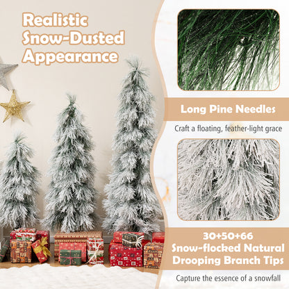 Artificial Christmas Tree Set, Snow-Flocked Tips, LED Lights, Green Christmas Tree at Gallery Canada