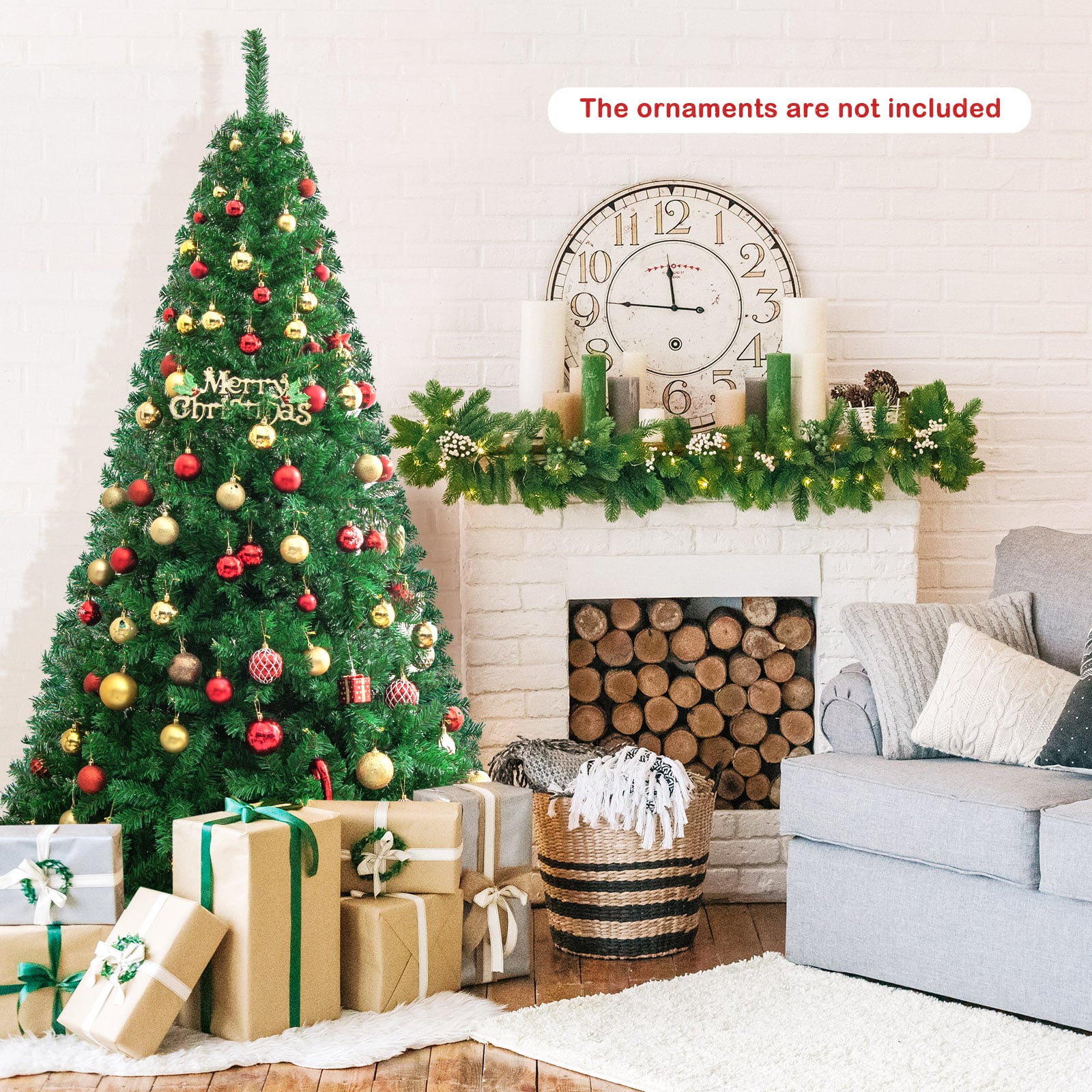 Artificial PVC Hinged Christmas Tree, 7 ft, Green Christmas Tree at Gallery Canada